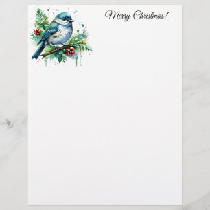 Little Bird and Christmas Greens Stationery Paper