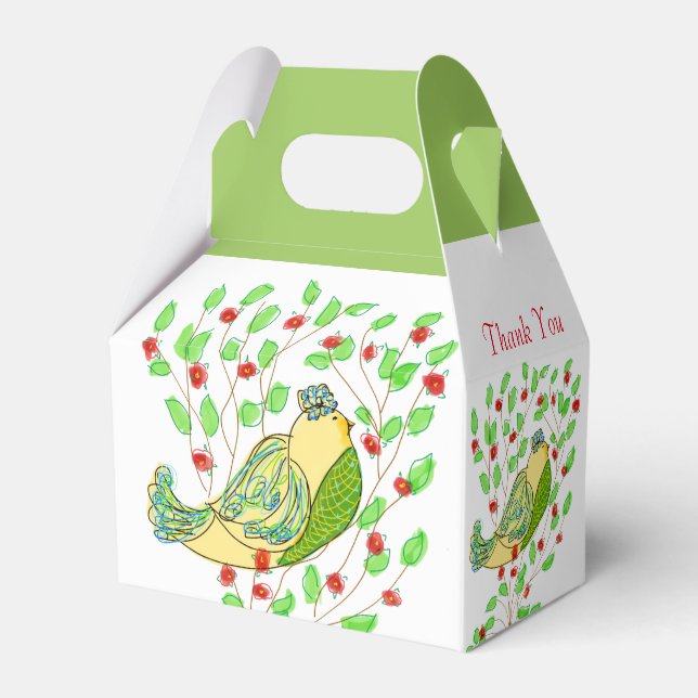 Little Bird Artstic Design Favor Boxes (Front Side)