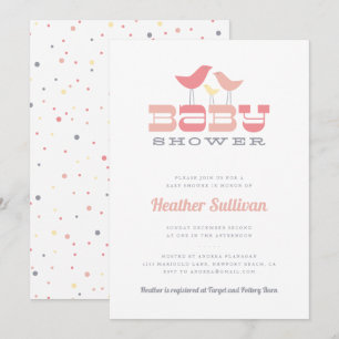 Little Bird Baby Shower Invitation - Pink