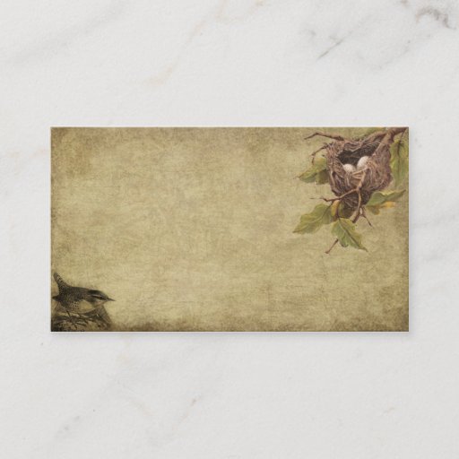 Customizable Little Bird &amp; Birdnest- Prim Biz Cards Business Card Template
