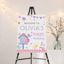 Little Bird Birthday Party Welcome Sign