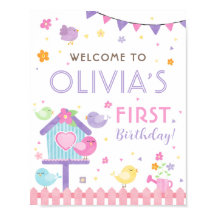 Little Bird Birthday Party Welcome Sign