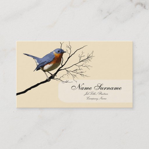 Customizable Little Bird Blue, business card template