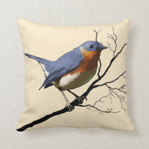 Little Bird Blue, throw pillow