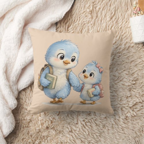 Little Bird Brother Sister Throw Cushion