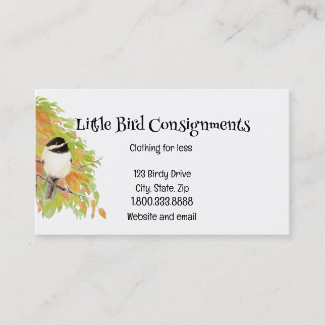 Little Bird Clothing Consignment  Business Card (Front)