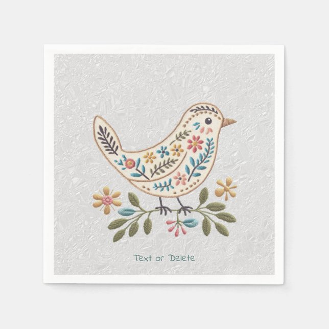 Little Bird Colorful Floral Napkins (Front)