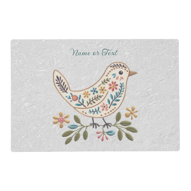 Little Bird Colorful Floral Placemat (Front)