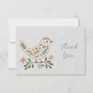 Little Bird Colorful Floral Thank You Card