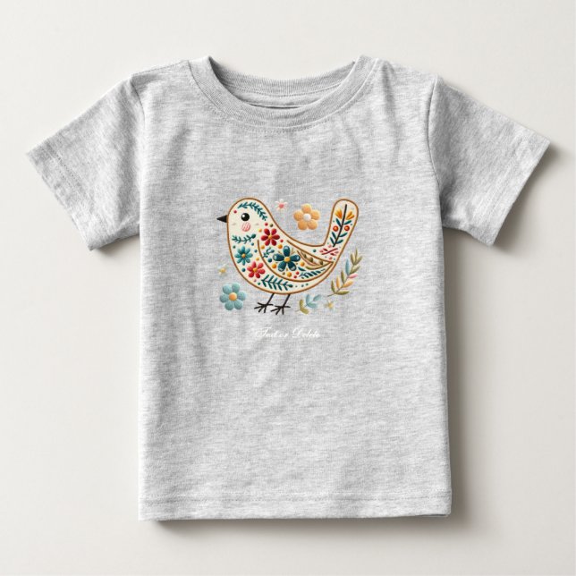 Little Bird Floral Baby T-Shirt (Front)