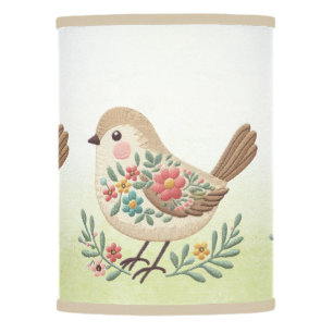 Little Bird Floral Gold Lamp Shade