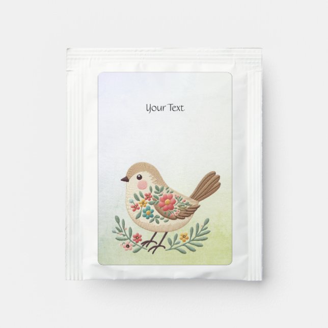 Little Bird Floral Gold Tea Bag Drink Mix (Front)