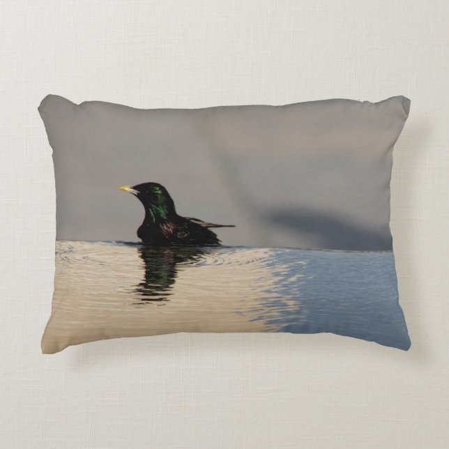 Little Bird on the Water Accent Pillow (Front)