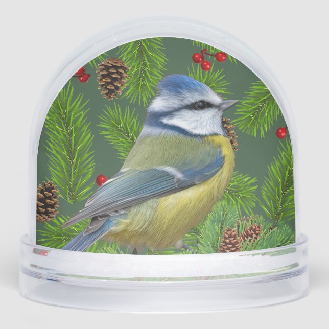 Little Bird & Pinecones Snow Globe (Front)