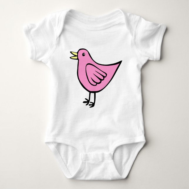 Little Bird - Pink Baby Bodysuit (Front)