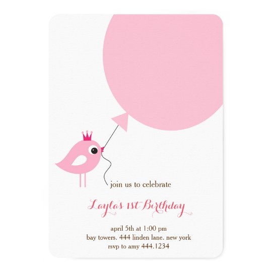 little bird princess first birthday invitation princess first birthday invitations
