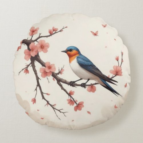 Little Bird Round Pillow
