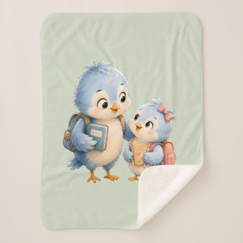 Little Bird Siblings Cozy Sherpa Blanket