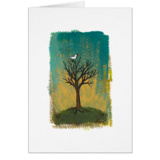 Little bird sings fun pretty original art painting cards