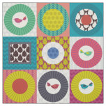little bird squares fabric