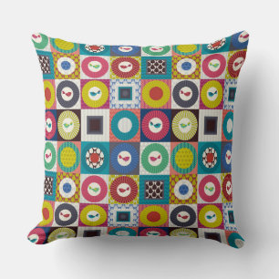 little bird squares small throw pillow