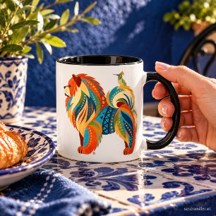 LITTLE BIRD TOLD ME Folk Art Chow Dog Mug