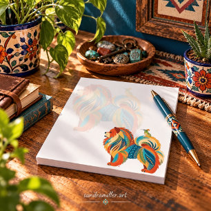 LITTLE BIRD TOLD ME Folk Art Chow Dog Post-it Notes