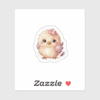 Little bird with bow sticker