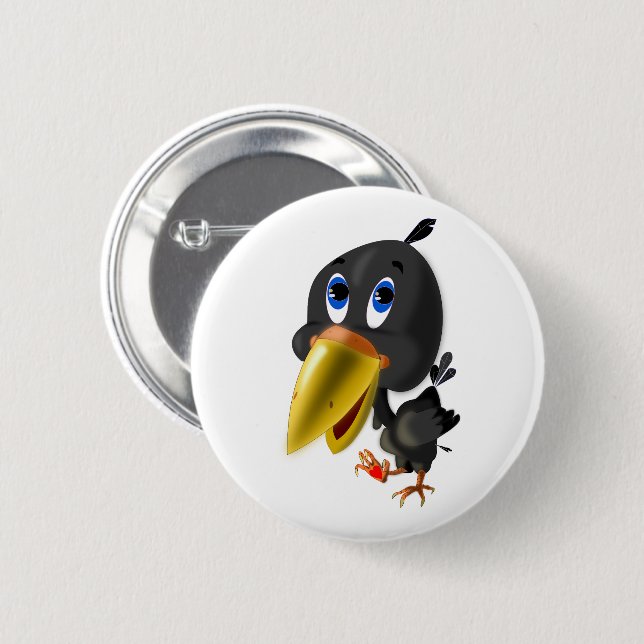 Little Bird with Heart Gift Button - Your Colors (Front & Back)