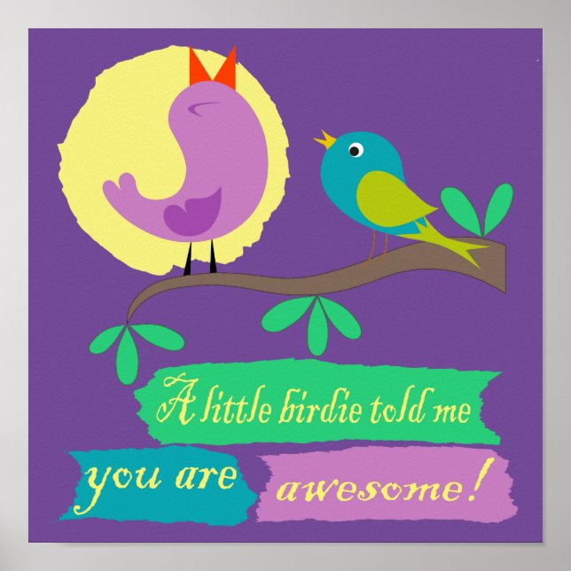 Little birdie awesome poster wall art (Front)