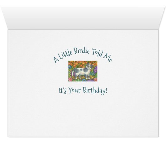 LITTLE BIRDIE TOLD ME, CAT BIRTHDAY CARD Customize (Inside Horizontal (Bottom))
