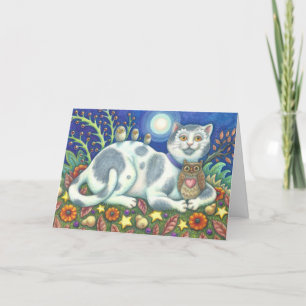 LITTLE BIRDIE TOLD ME, CAT BIRTHDAY CARD Customize