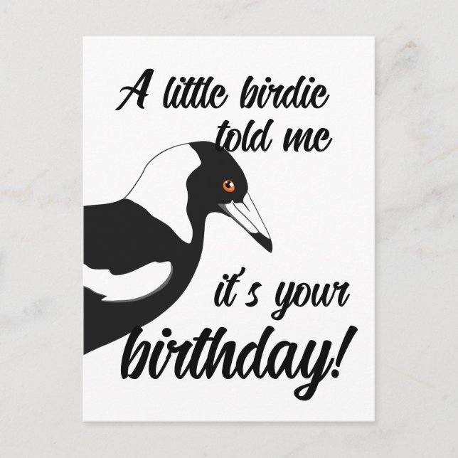 Little birdie told me it's your birthday postcard (Front)