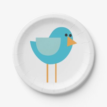 Little Birds (blue Bird) Paper Plates by cranberrydesign at Zazzle