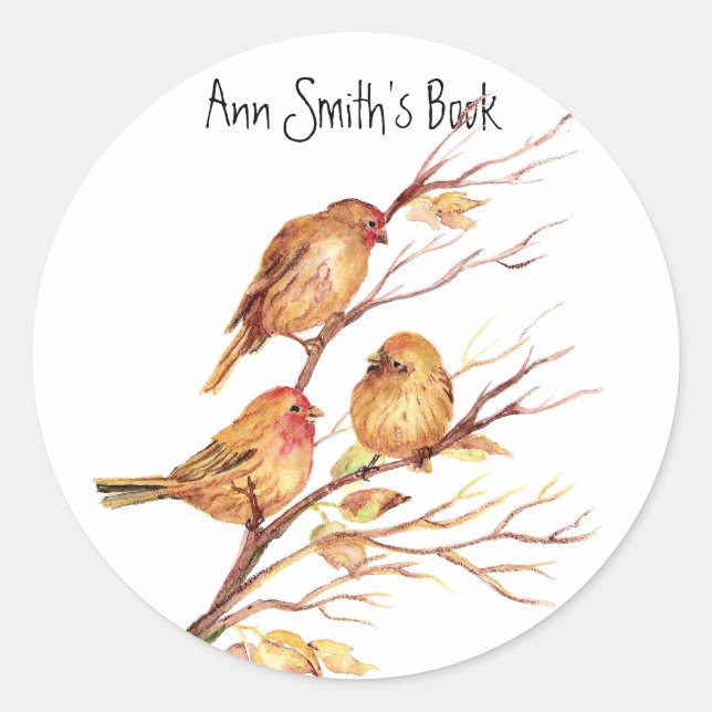 Little Birds Book Plate to Customize (Front)