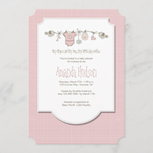 Little Birds Clothesline Invitation