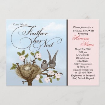 Little Birds Feather Her Nest Shower Invitation by SweetPeaCards at Zazzle