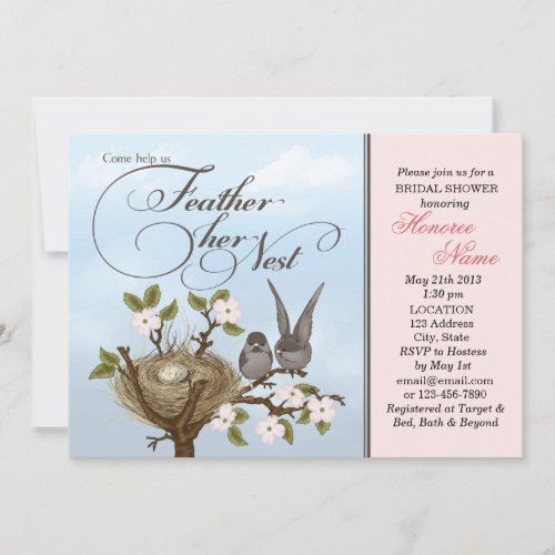 Little Birds Feather Her Nest Shower Invitation