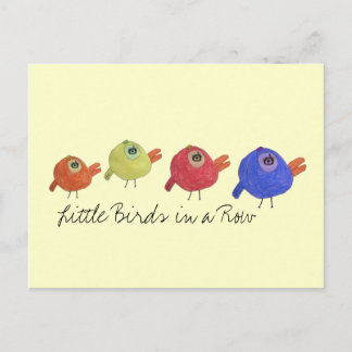Little Birds in a Row Postcard