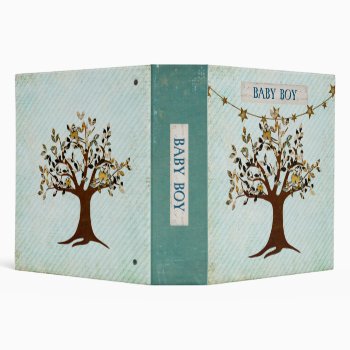 Little Birds Tree Baby Boy Book Binder by Greyszoo at Zazzle