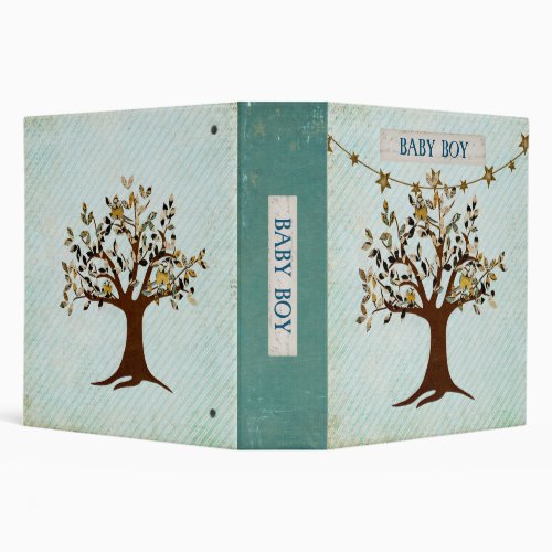 Little Birds Tree Baby Boy Book Binder