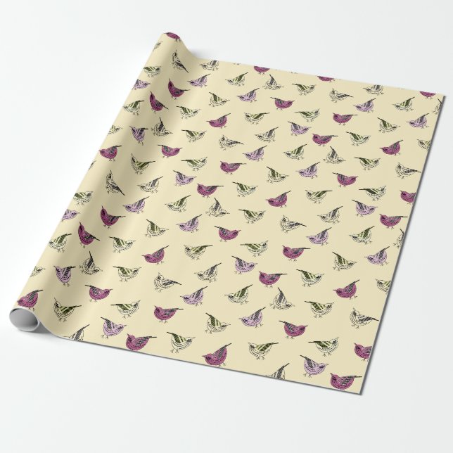 Little Birds Wrapping Paper (Unrolled)