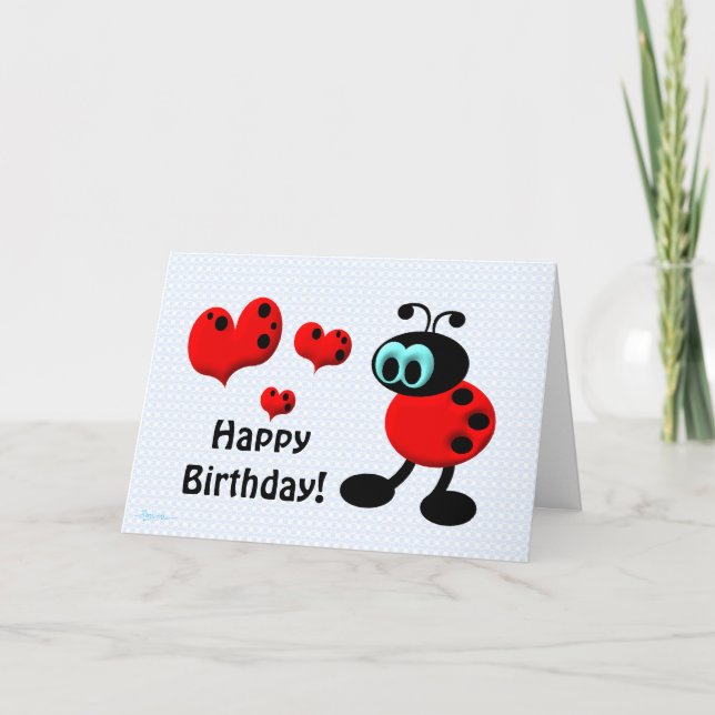 Little Birthday Love Bug Card (Front)