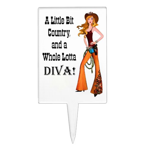 Little Bit Country and a Whole Lotta DIVA Cake Topper