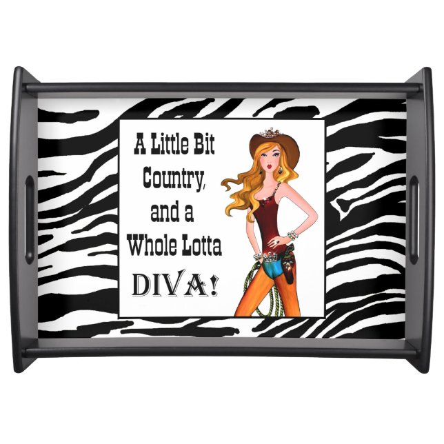 Little Bit Country and a Whole Lotta DIVA! Serving Tray (Front)