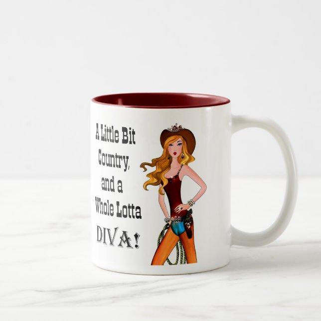 Little Bit Country and a Whole Lotta DIVA! Two-Tone Coffee Mug (Right)