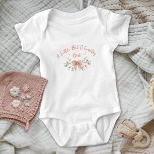 Little Bit Of Country Bow Wildflowers Baby Girl  Baby Bodysuit