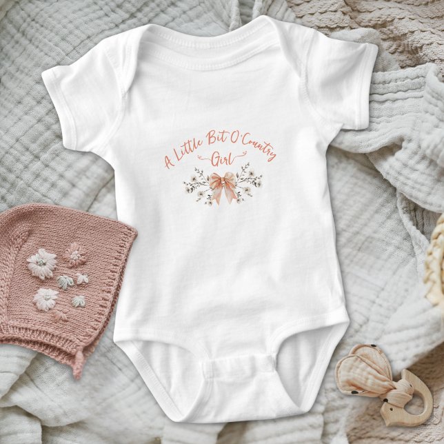 Little Bit Of Country Bow Wildflowers Baby Girl  Bodysuit (Creator Uploaded)