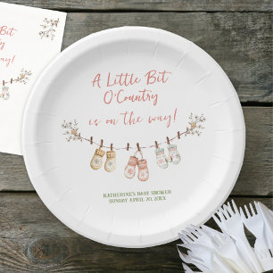 Little Bit Of Country Winter Boho Baby Girl Shower Paper Plates