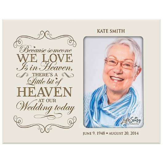 Little Bit of Heaven Memorial Ivory Picture Frame (Front)